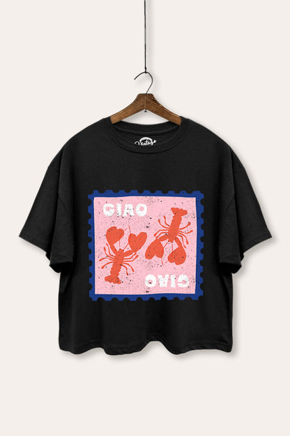 Ciao Lobster Graphic Boxy Crop Top