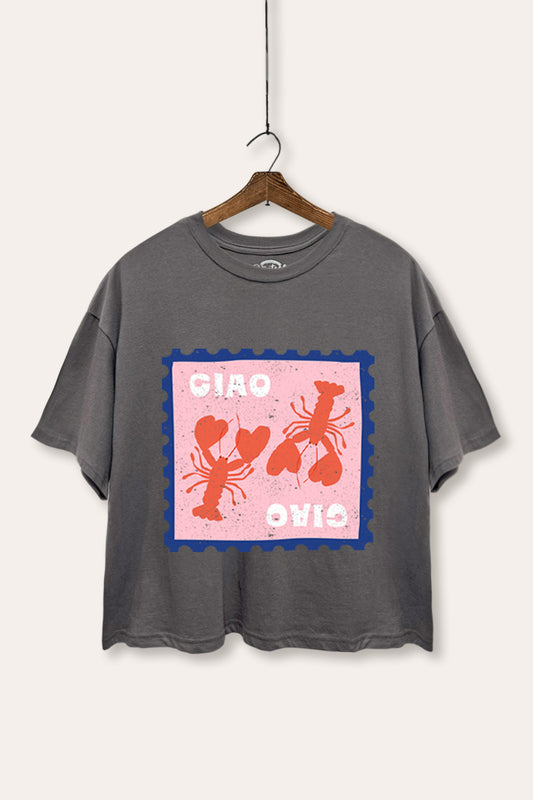 Ciao Lobster Graphic Boxy Crop Top