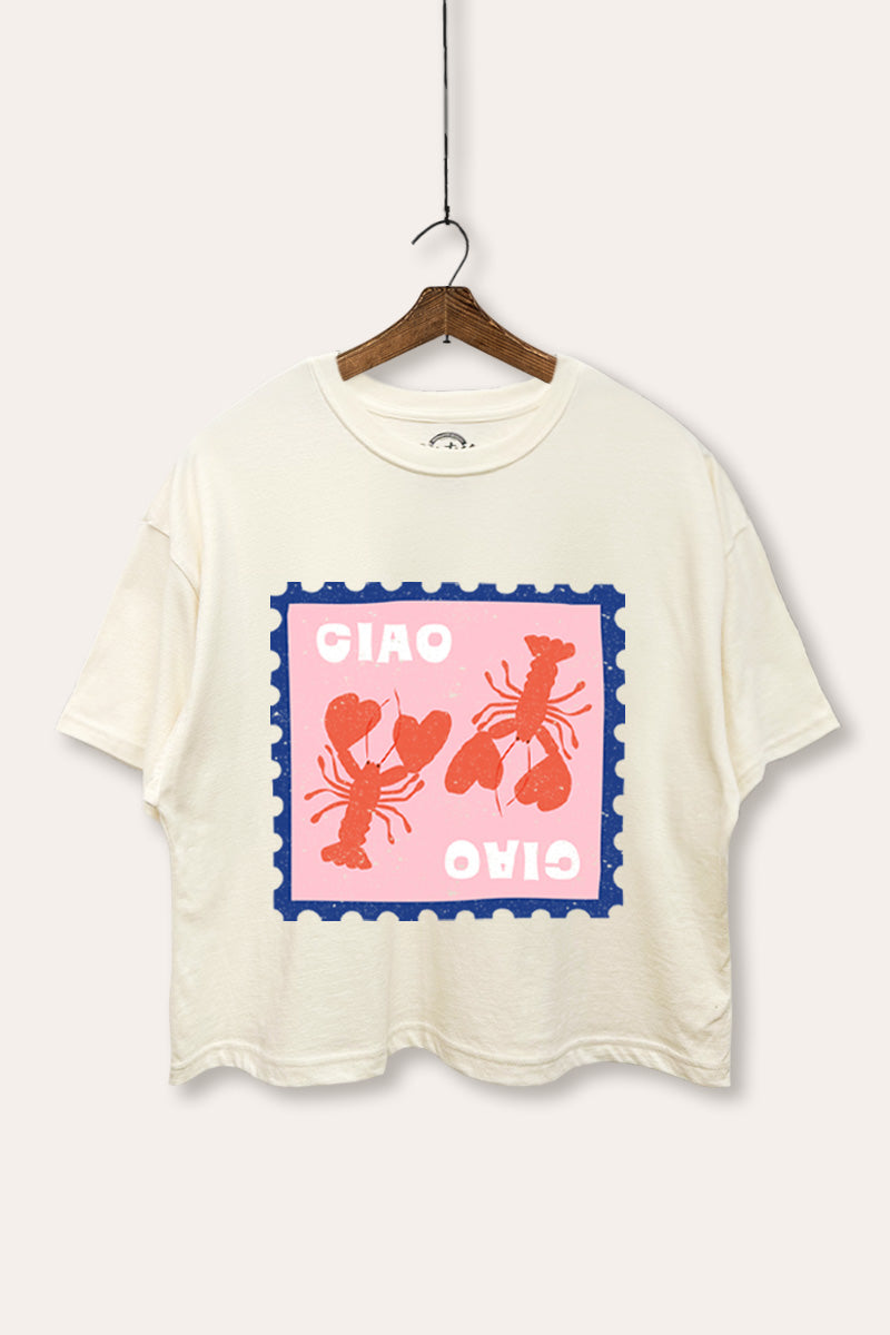 Ciao Lobster Graphic Boxy Crop Top
