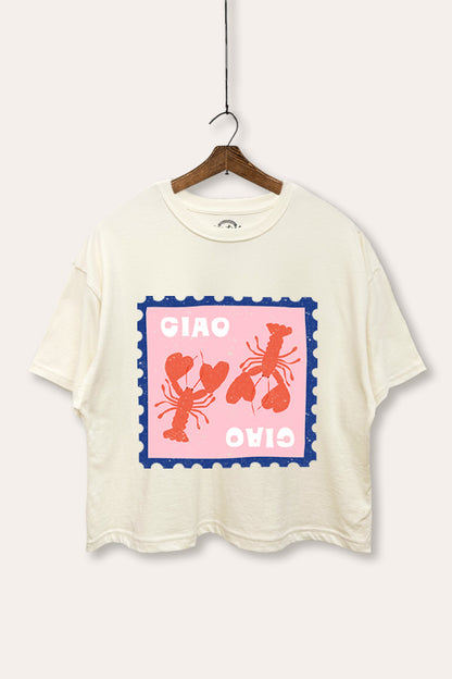 Ciao Lobster Graphic Boxy Crop Top