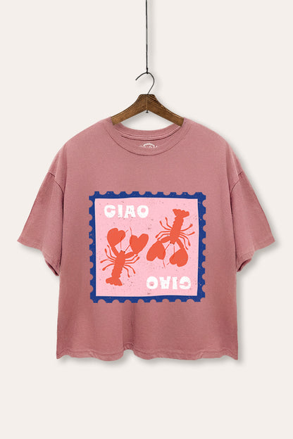 Ciao Lobster Graphic Boxy Crop Top