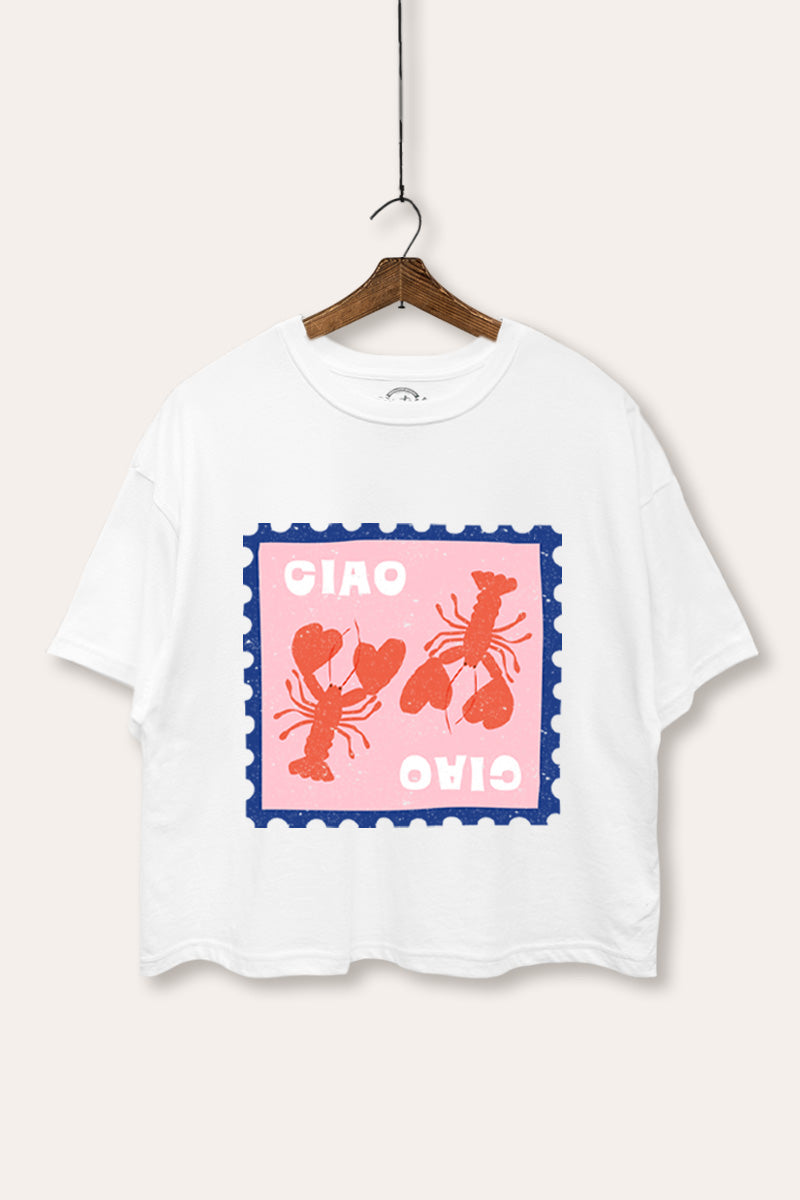 Ciao Lobster Graphic Boxy Crop Top