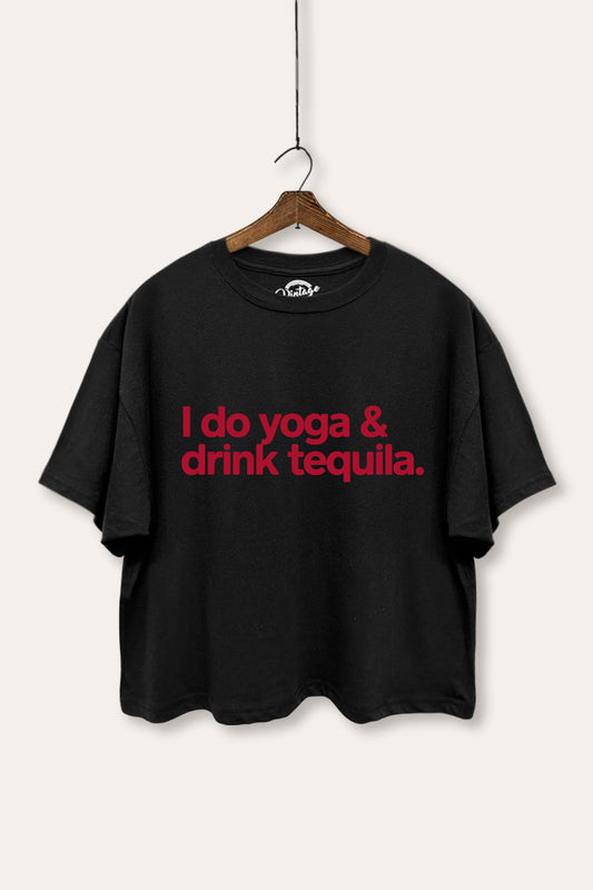 Yoga & Tequila Graphic Boxy Crop Top