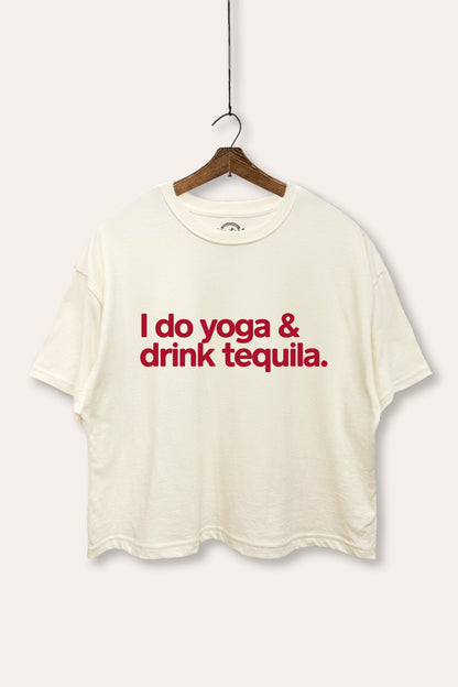 Yoga & Tequila Graphic Boxy Crop Top