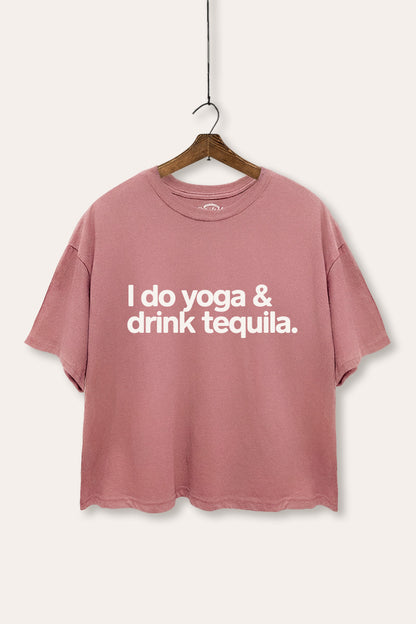Yoga & Tequila Graphic Boxy Crop Top