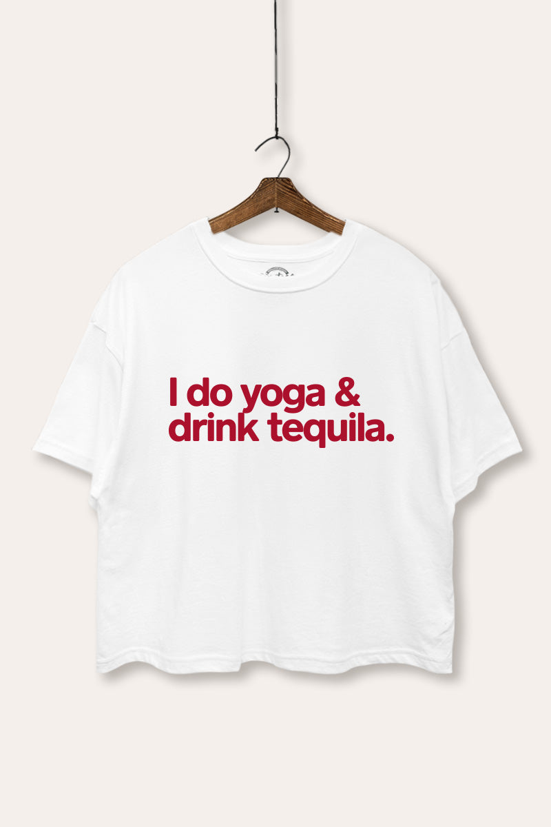 Yoga & Tequila Graphic Boxy Crop Top