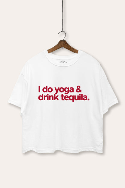 Yoga & Tequila Graphic Boxy Crop Top