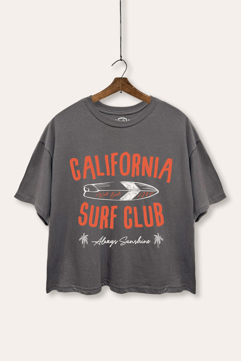 Coastal California Surf Club Graphic Boxy Crop Top