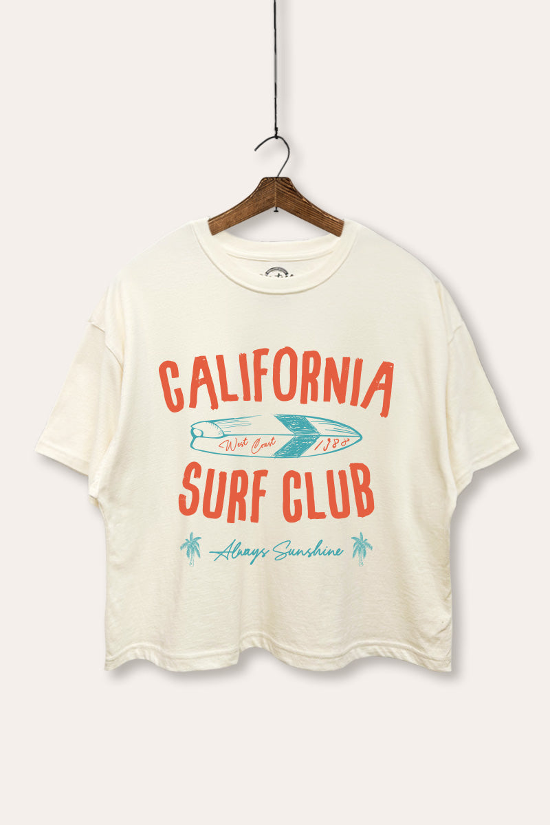 Coastal California Surf Club Graphic Boxy Crop Top