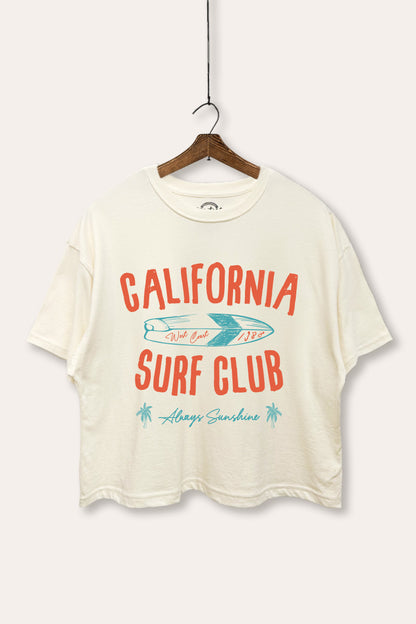 Coastal California Surf Club Graphic Boxy Crop Top
