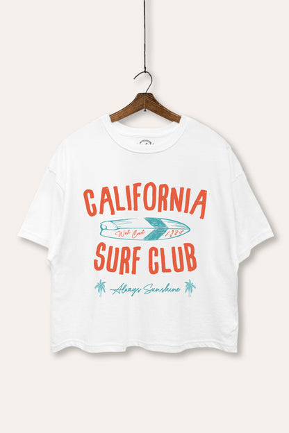 Coastal California Surf Club Graphic Boxy Crop Top