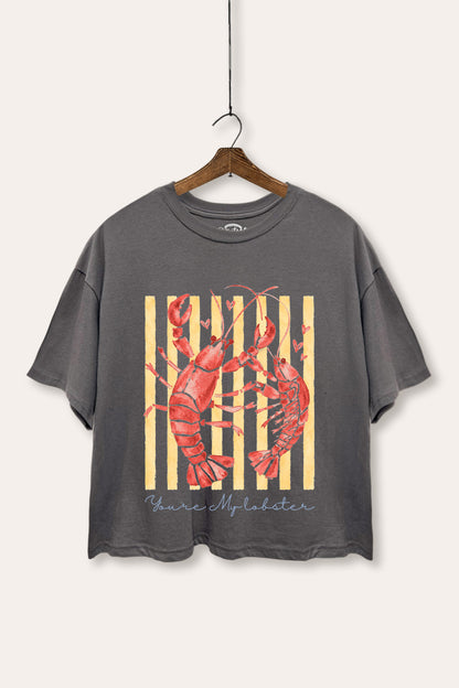 You're My Lobster Graphic Boxy Crop Top