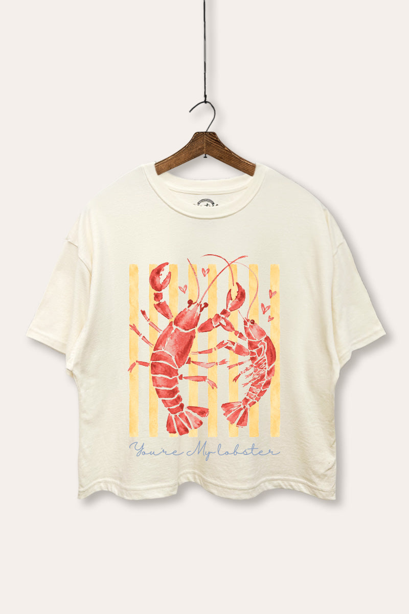 You're My Lobster Graphic Boxy Crop Top