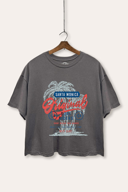 Santa Monica Surf Riders Graphic Boxy Crop Top
