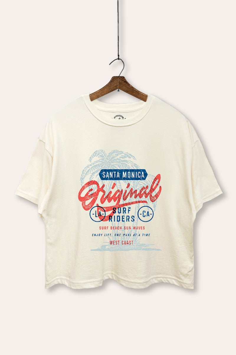 Santa Monica Surf Riders Graphic Boxy Crop Top