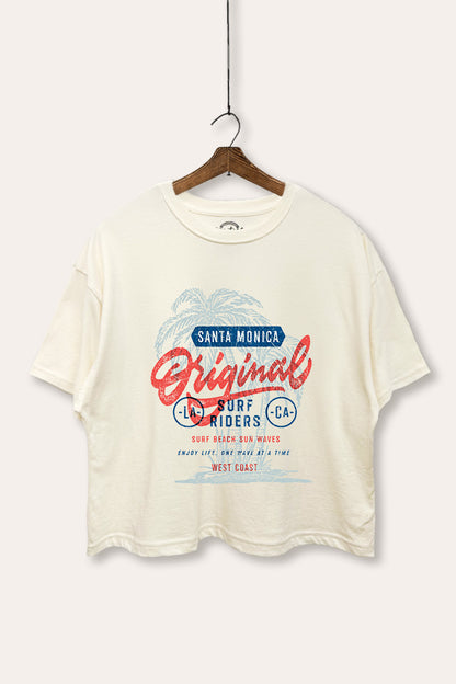 Santa Monica Surf Riders Graphic Boxy Crop Top