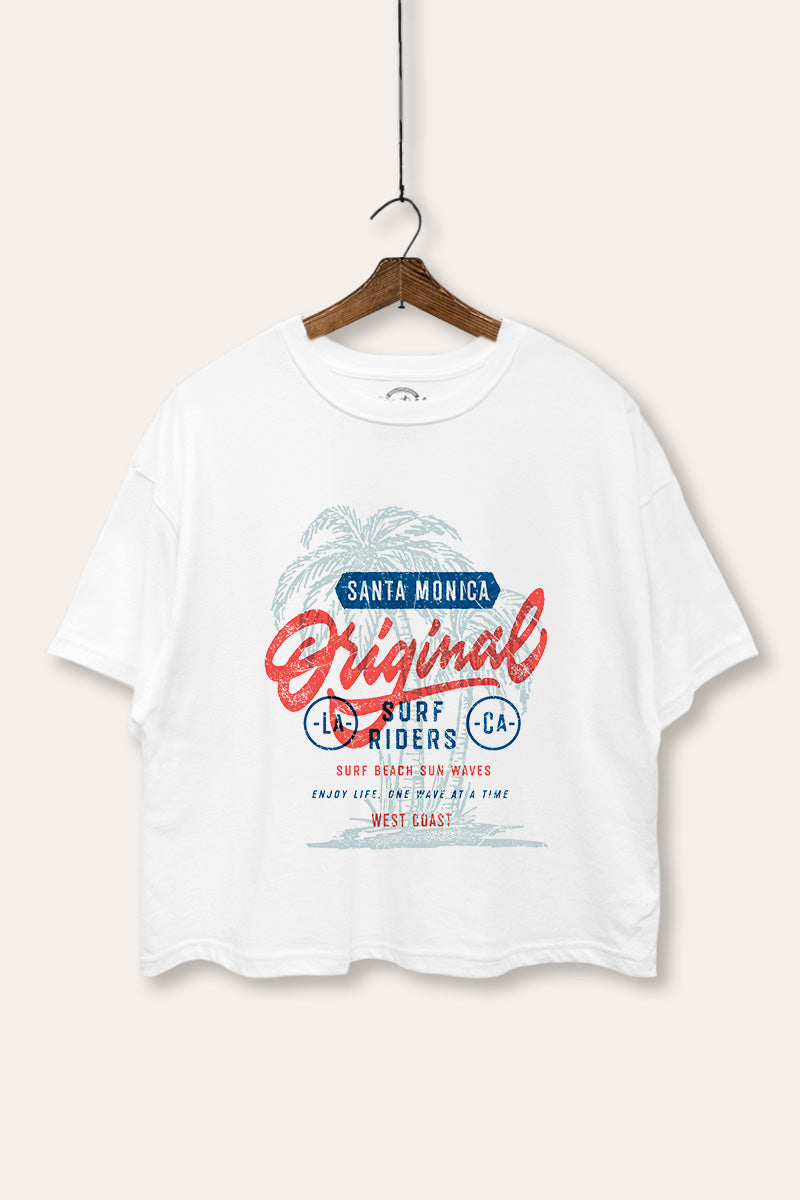 Santa Monica Surf Riders Graphic Boxy Crop Top