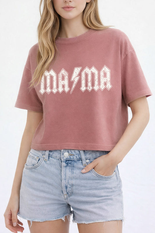 Mama Lightning Graphic Boxy Crop Top