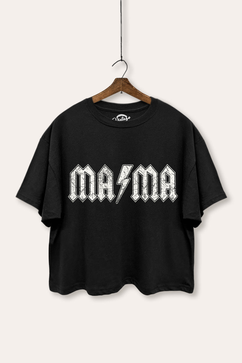 Mama Lightning Graphic Boxy Crop Top