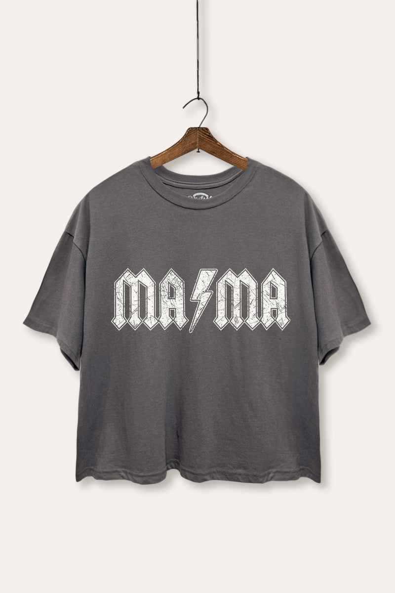 Mama Lightning Graphic Boxy Crop Top