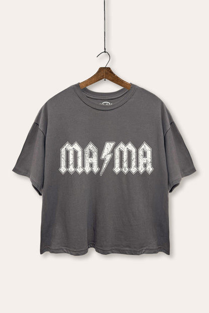 Mama Lightning Graphic Boxy Crop Top