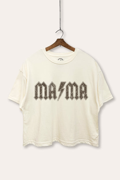 Mama Lightning Graphic Boxy Crop Top