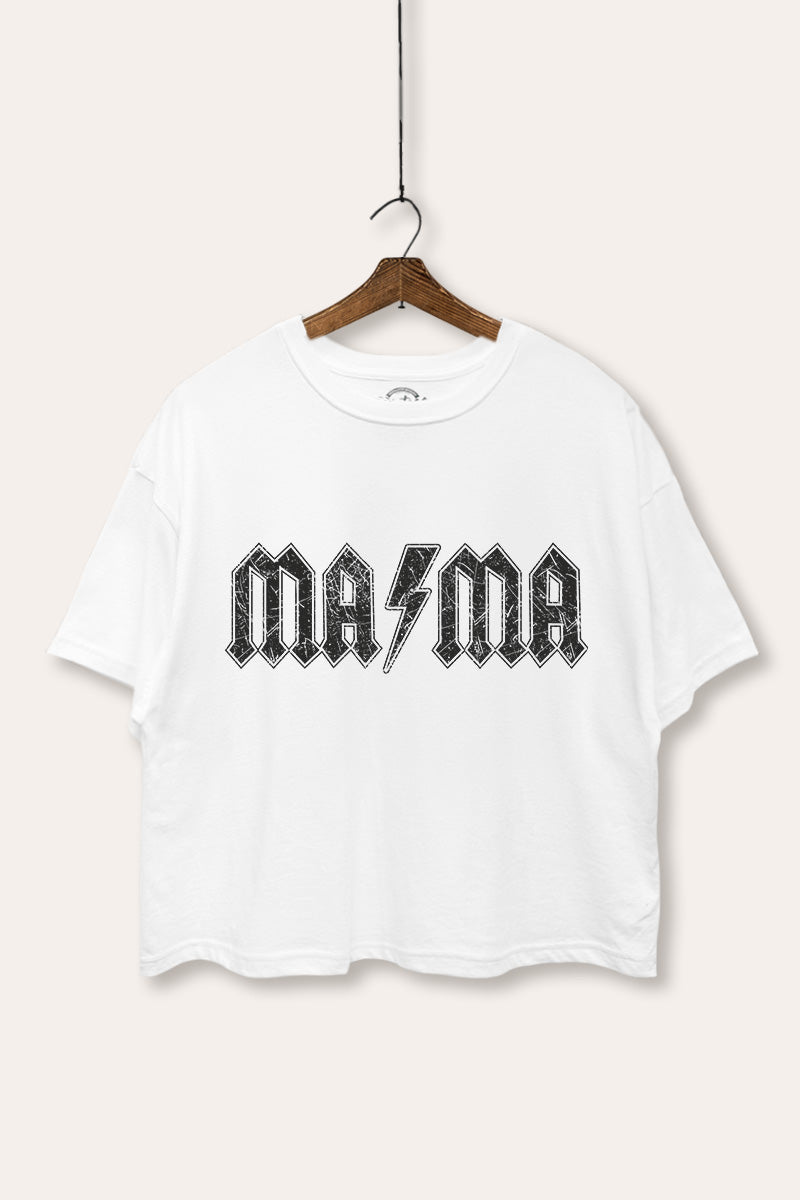 Mama Lightning Graphic Boxy Crop Top