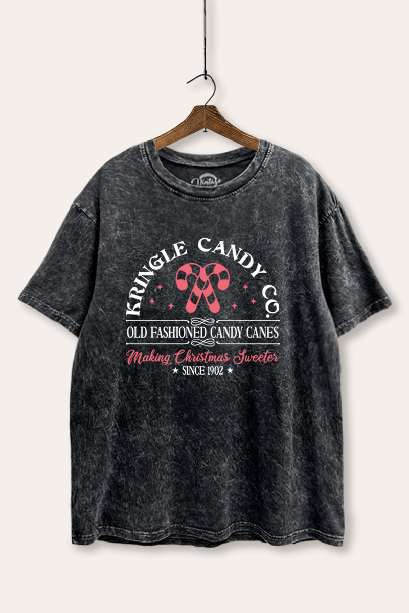 christmas candy cane tie die boxy graphic tee