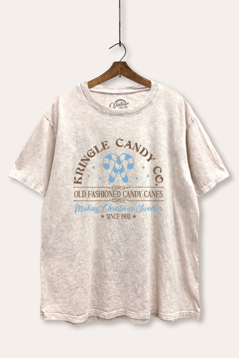 christmas candy cane tie die boxy graphic tee