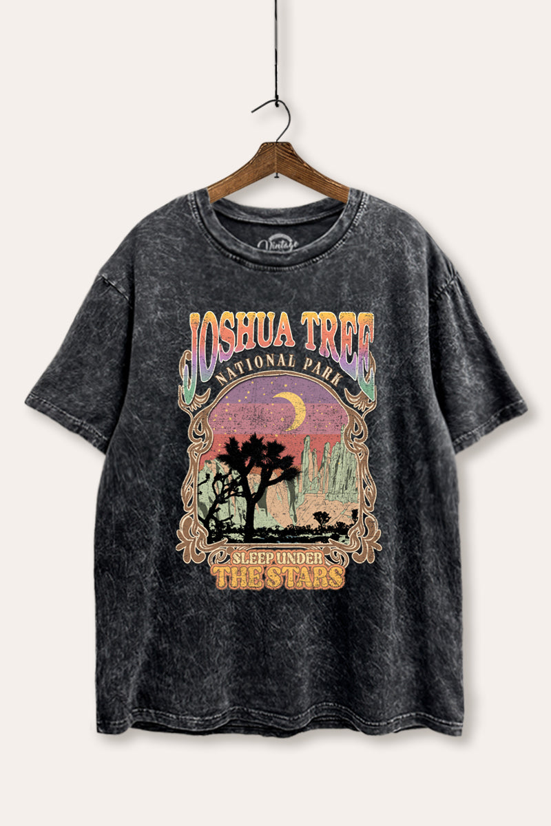 Joshua Tree Desert Stars Graphic Mineral Wash Boxy Tee