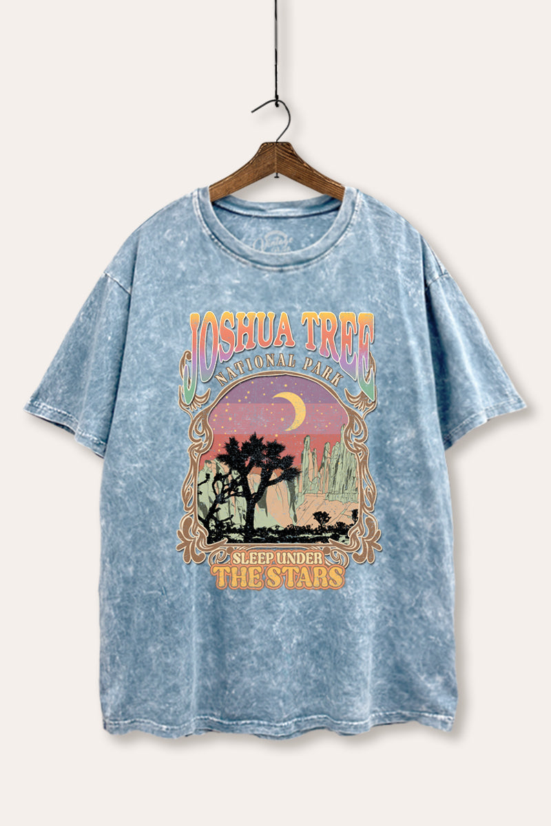 Joshua Tree Desert Stars Graphic Mineral Wash Boxy Tee