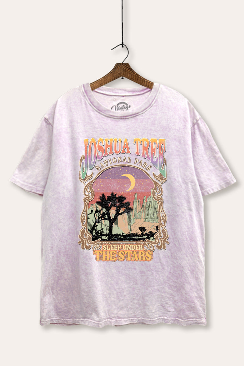 Joshua Tree Desert Stars Graphic Mineral Wash Boxy Tee