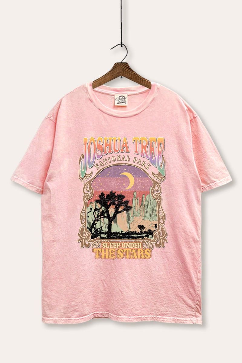 Joshua Tree Desert Stars Graphic Mineral Wash Boxy Tee