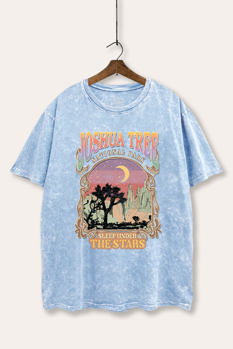 Joshua Tree Desert Stars Graphic Mineral Wash Boxy Tee