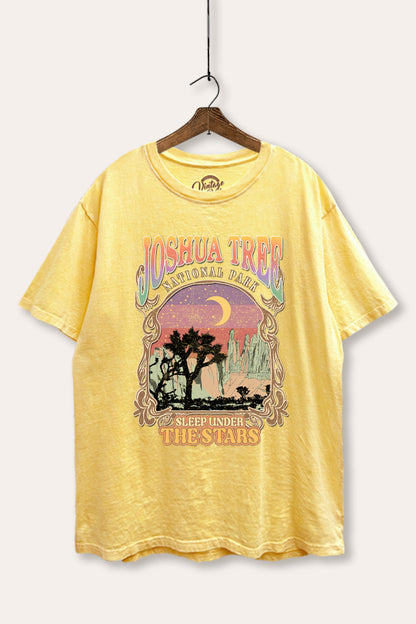 Joshua Tree Desert Stars Graphic Mineral Wash Boxy Tee