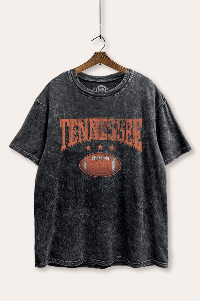 tennessee football tie dye mineral wash boxy graphic tee