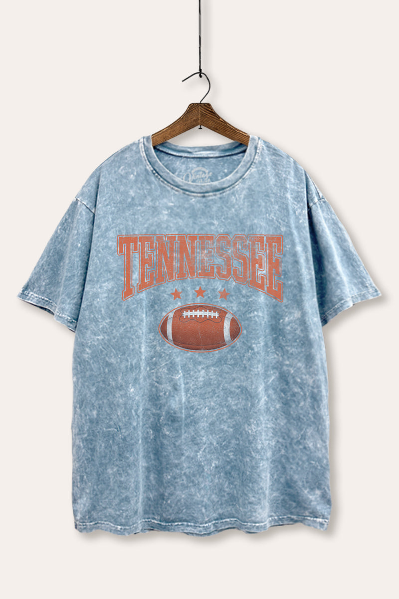 tennessee football tie dye mineral wash boxy graphic tee