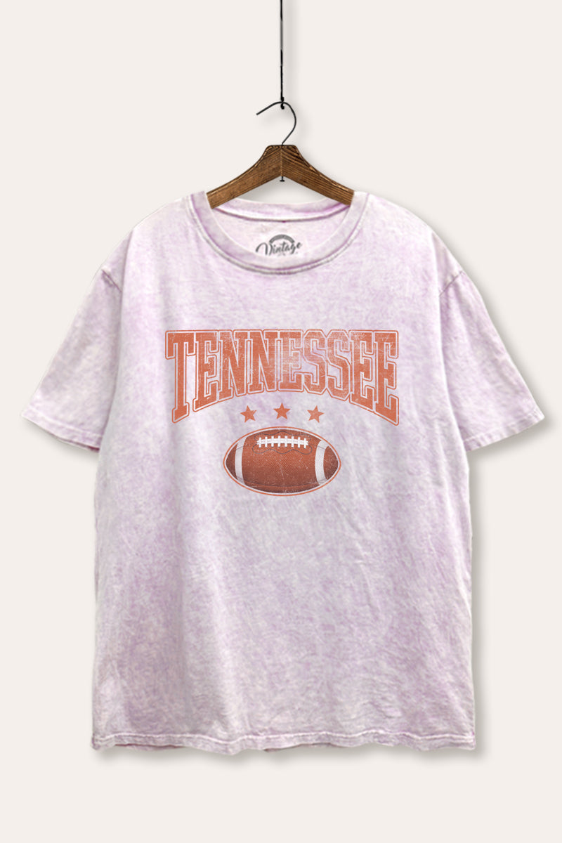 tennessee football tie dye mineral wash boxy graphic tee