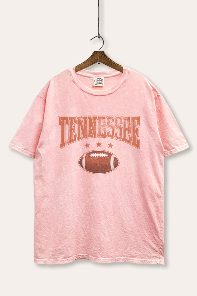tennessee football tie dye mineral wash boxy graphic tee