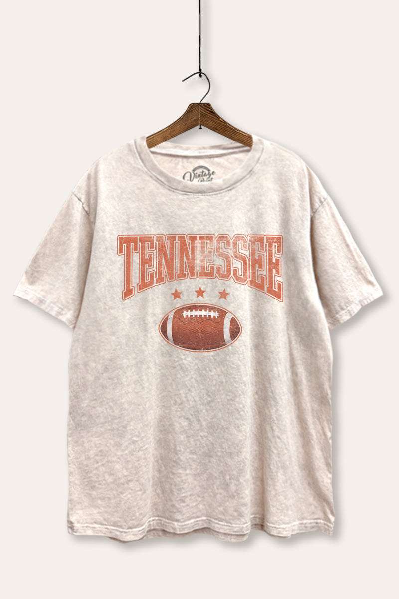 tennessee football tie dye mineral wash boxy graphic tee