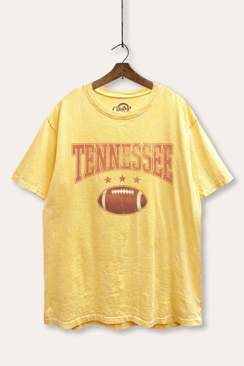 tennessee football tie dye mineral wash boxy graphic tee