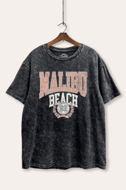 Malibu Beach Collegiate Graphic Mineral Wash Boxy Tee