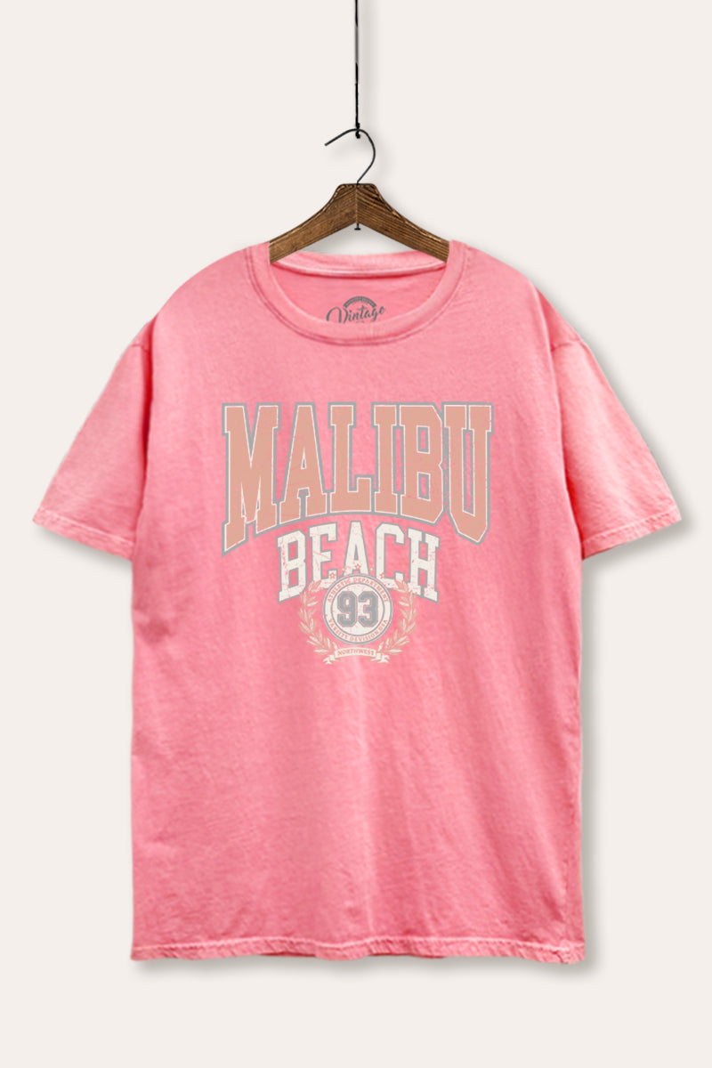 "malibu beach" tie dye mineral wash boxy graphic tee