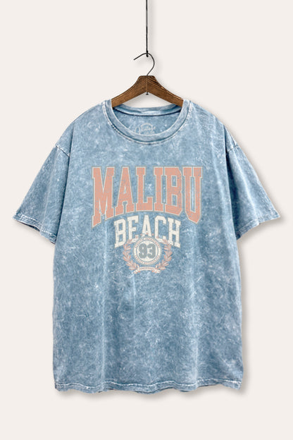Malibu Beach Collegiate Graphic Mineral Wash Boxy Tee