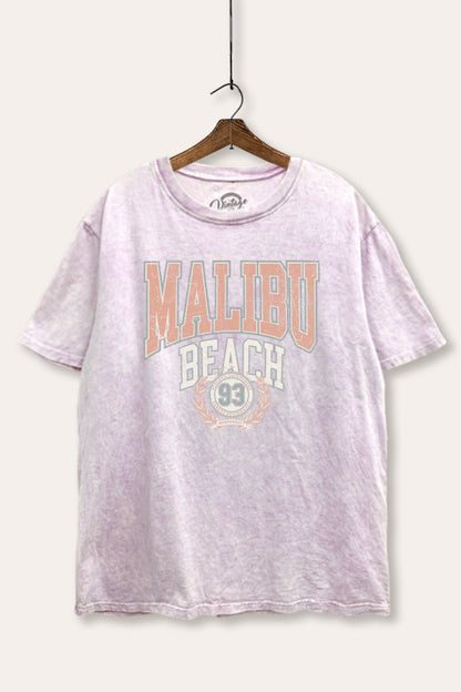 Malibu Beach Collegiate Graphic Mineral Wash Boxy Tee