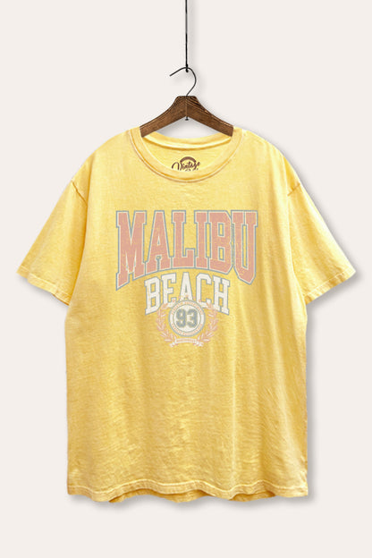 Malibu Beach Collegiate Graphic Mineral Wash Boxy Tee