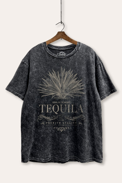 Tequila Agave Graphic Mineral Wash Boxy Tee