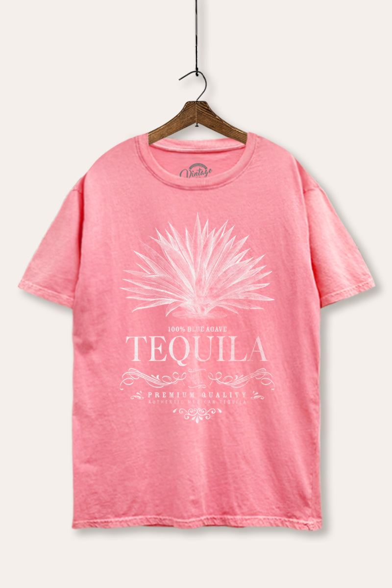 "tequila" agave plant tie dye mineral wash boxy graphic tee