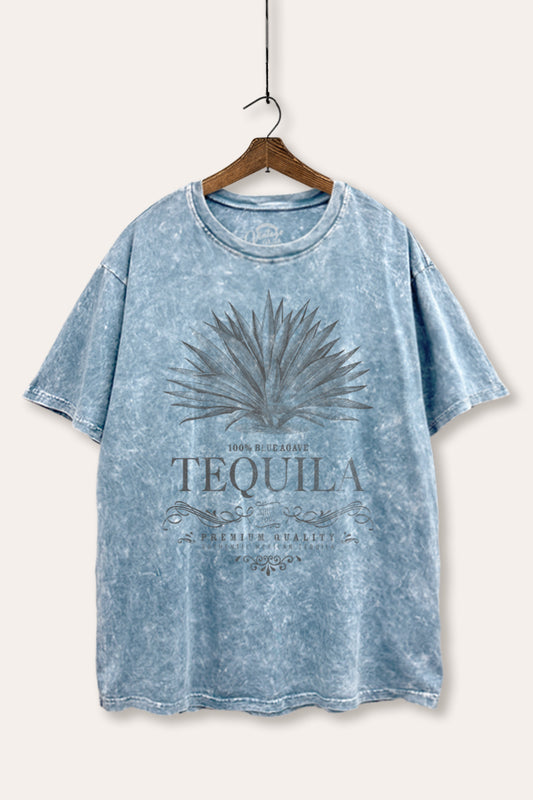 Tequila Agave Graphic Mineral Wash Boxy Tee