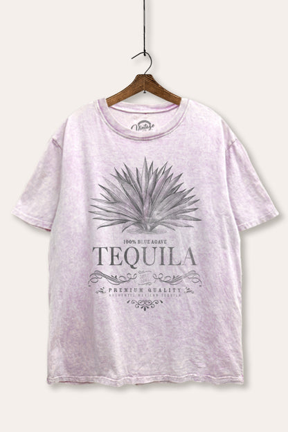 Tequila Agave Graphic Mineral Wash Boxy Tee
